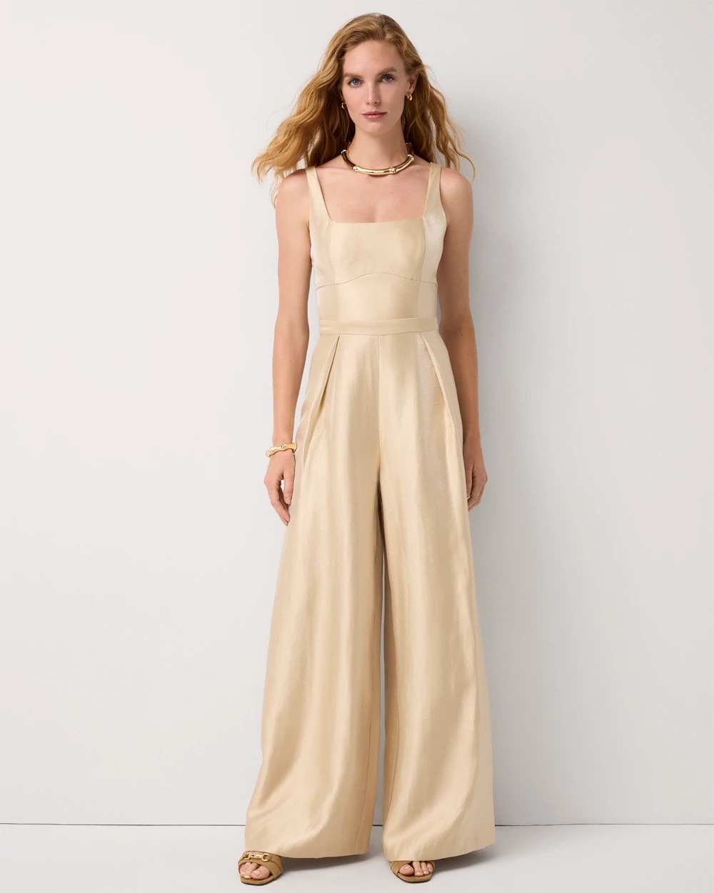 Square Neck Wide Leg Jumpsuit | White House Black Market